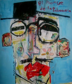 el hompre de la tabaqueria, Painting, Acrylic on Canvas