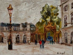 Oil on canvas of Place Stanislas France, Painting, Oil on Canvas