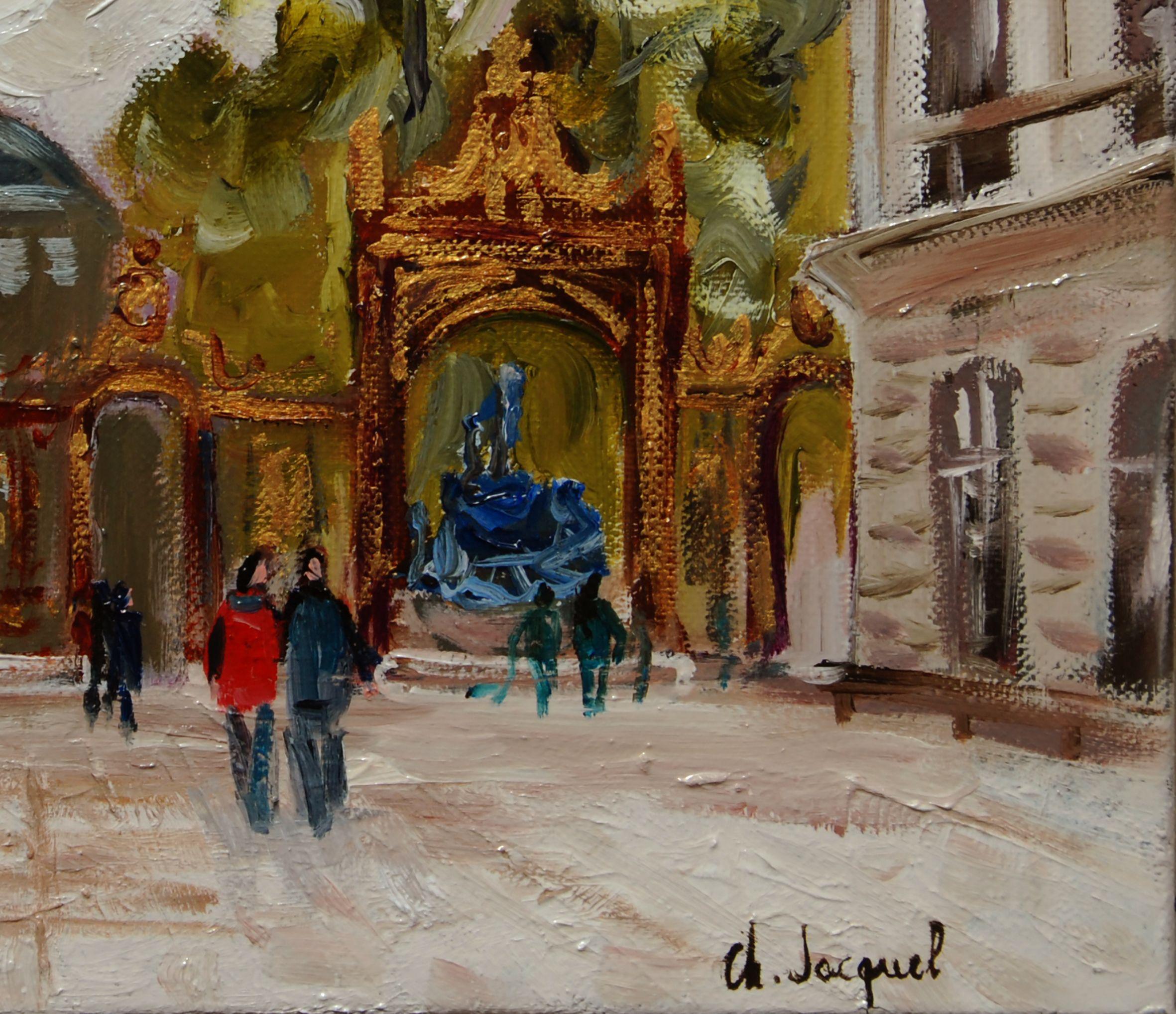 Oil on canvas of Place Stanislas France, Painting, Oil on Canvas For Sale 1