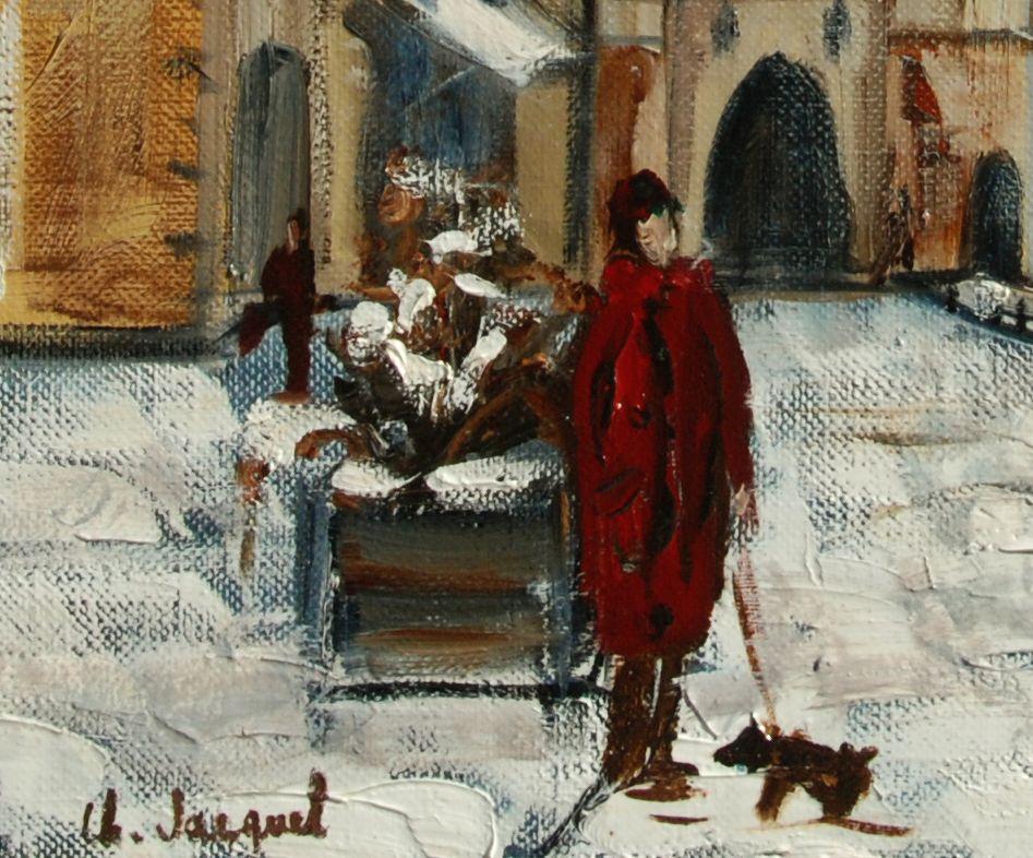 Peinture à l'huile - Porte de la Craffe Nancy, huile sur toile - Impressionnisme Painting par Christine Jacquel