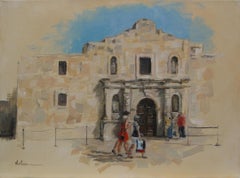 Alamo visitors, Painting, Oil on Canvas