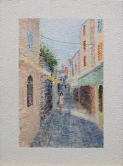 European city scene 1, Painting, Oil on Canvas