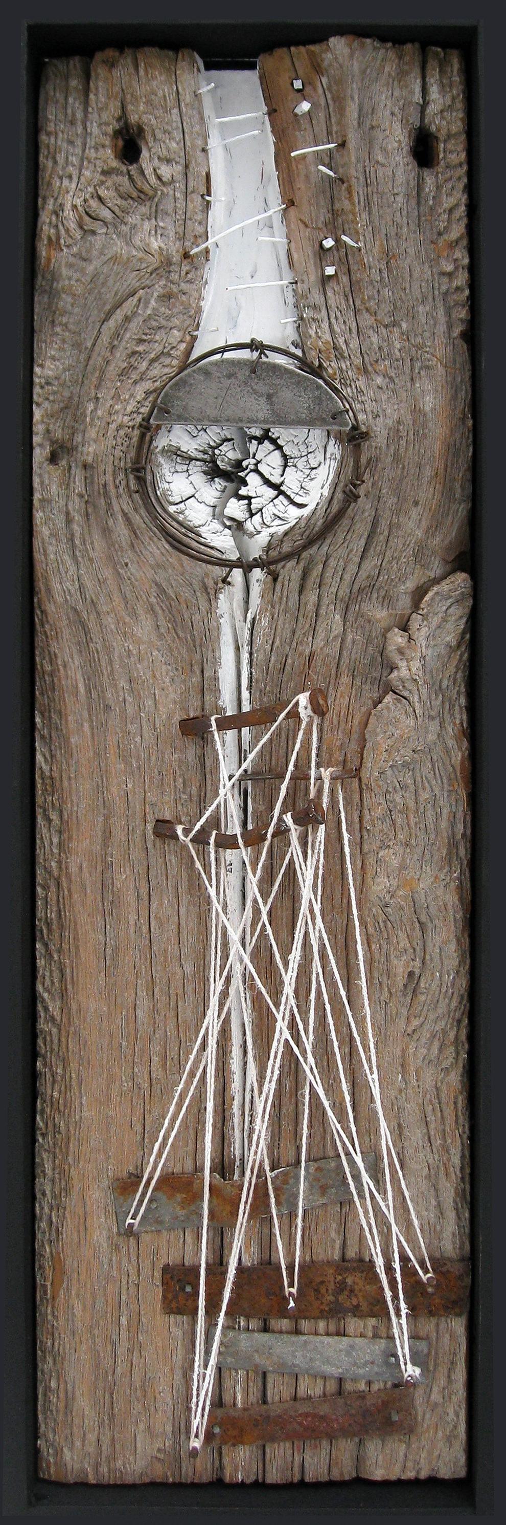 Mit Titel 16,1, Mischtechnik auf Holzplatte – Mixed Media Art von Mark Mazurczyk