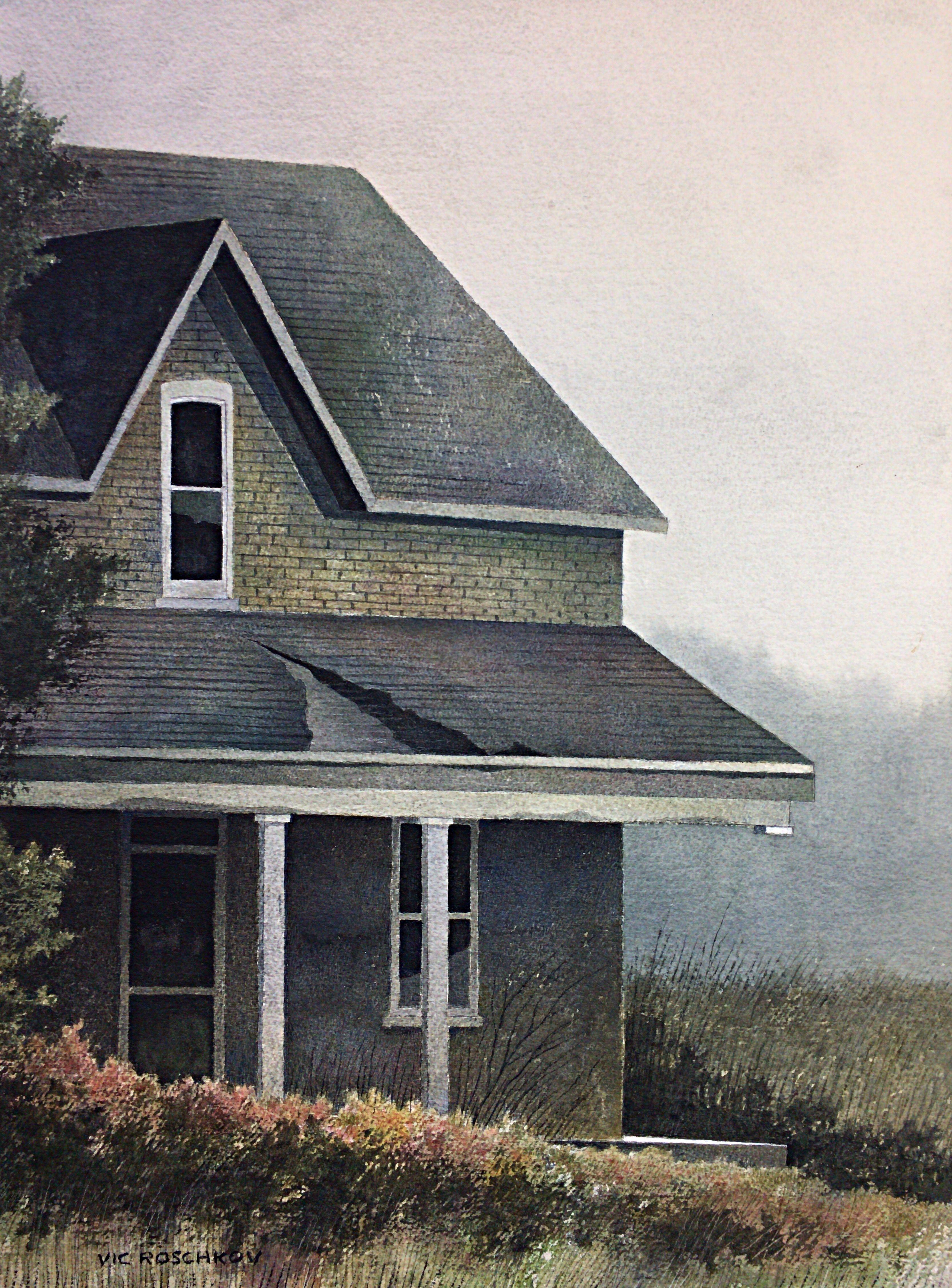 Faded Dreams, Gemälde, Aquarell auf Aquarellpapier – Art von Victor Roschkov