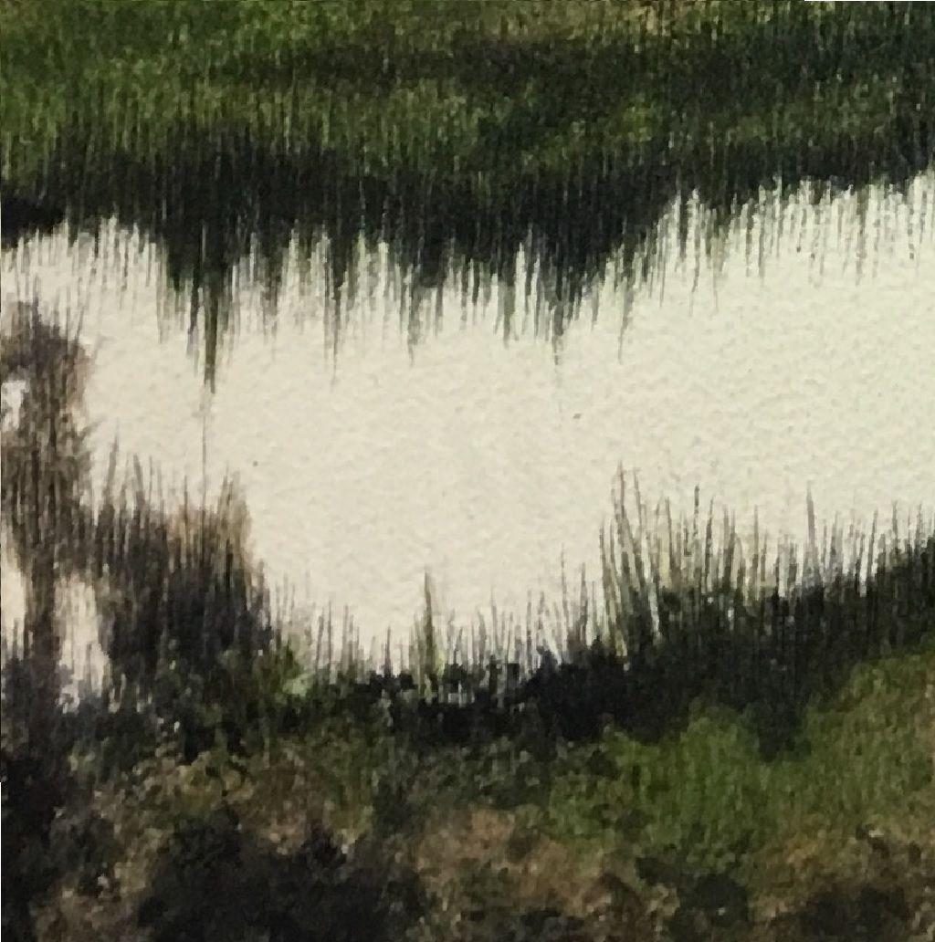 Überflussender Fluss, Gemälde, Aquarell auf Aquarellpapier (Realismus), Art, von Victor Roschkov