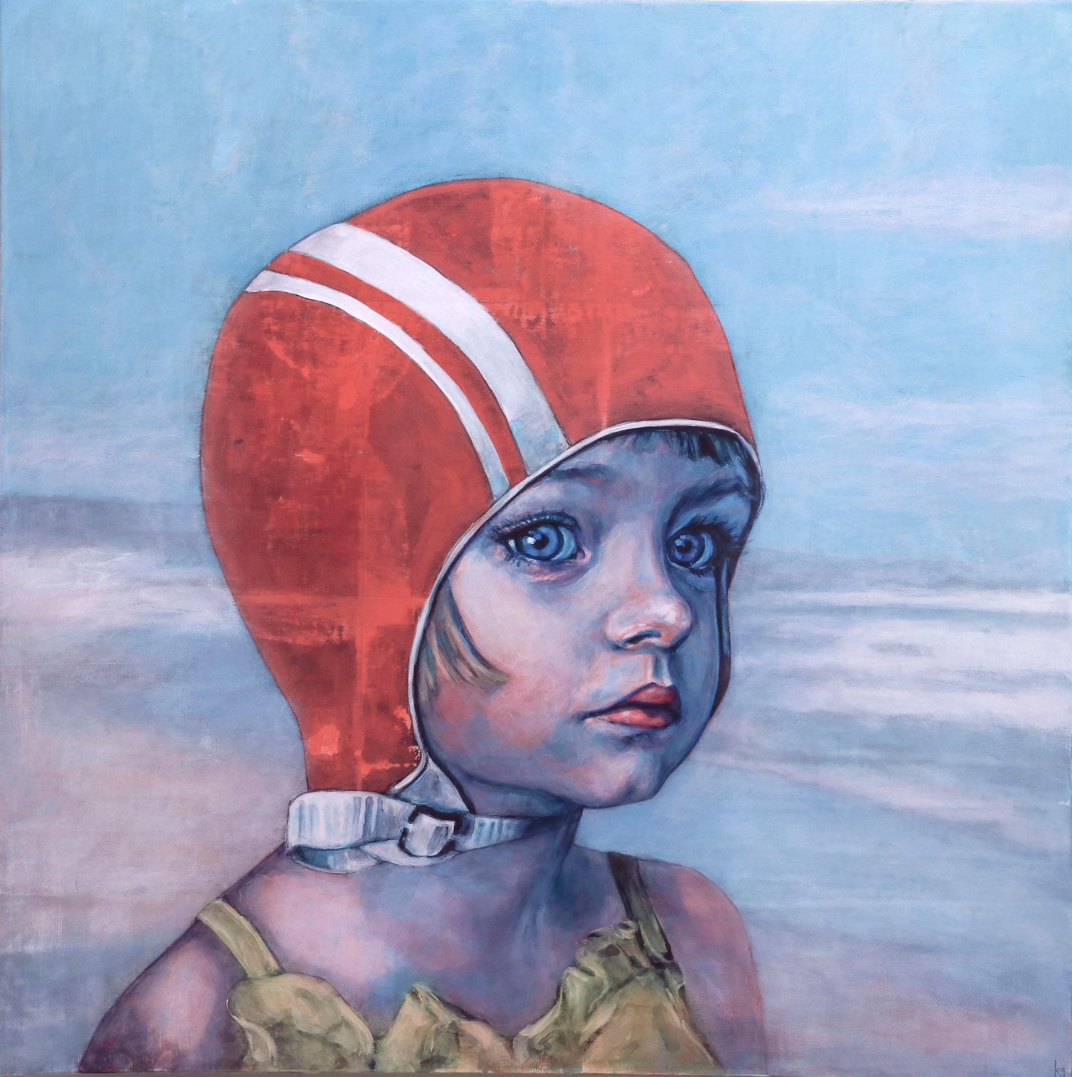 Kelly Grace Portrait Painting - Little Surfer Girl