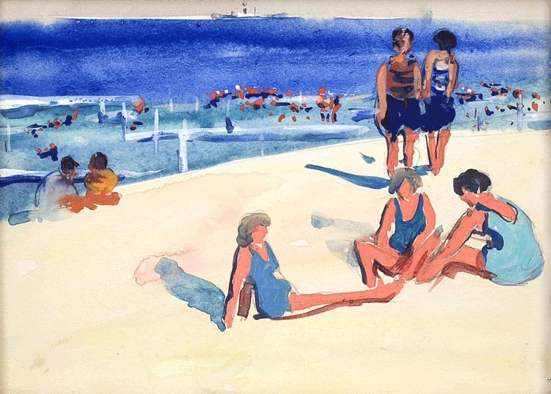 Beach Scene - Art by Jane Peterson