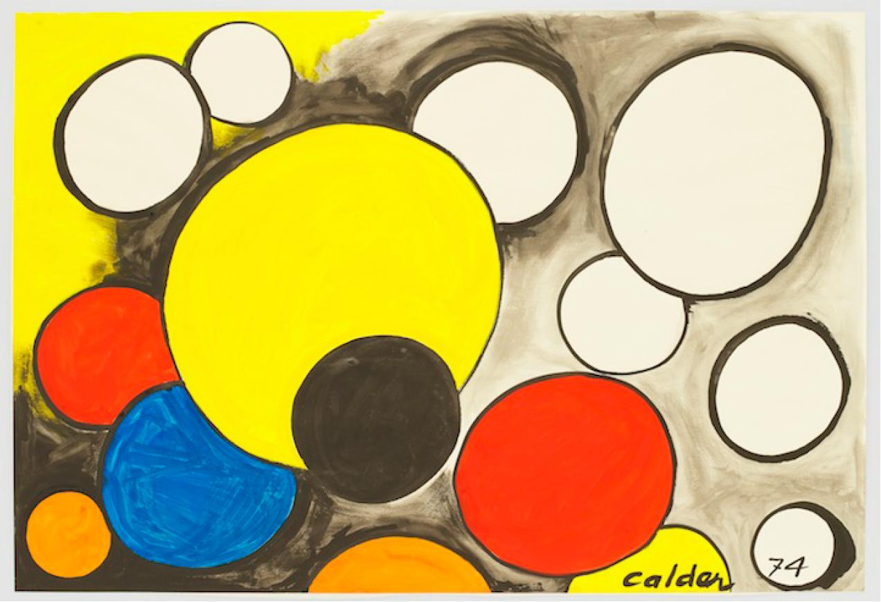 Alexander Calder Abstract Drawing - Appearing Orbs