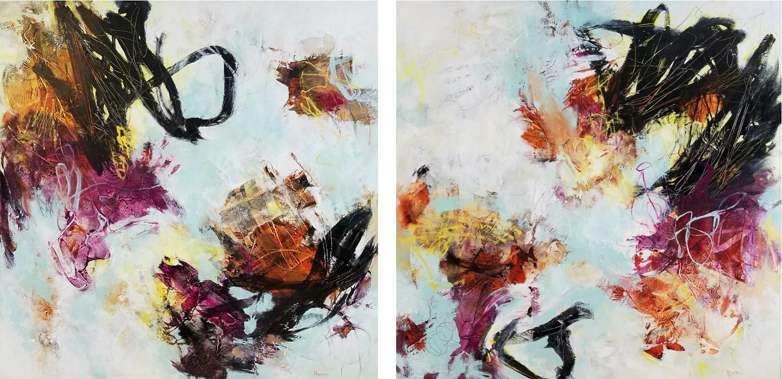 Laurie Barmore Abstract Painting - This is the Time (Diptych)