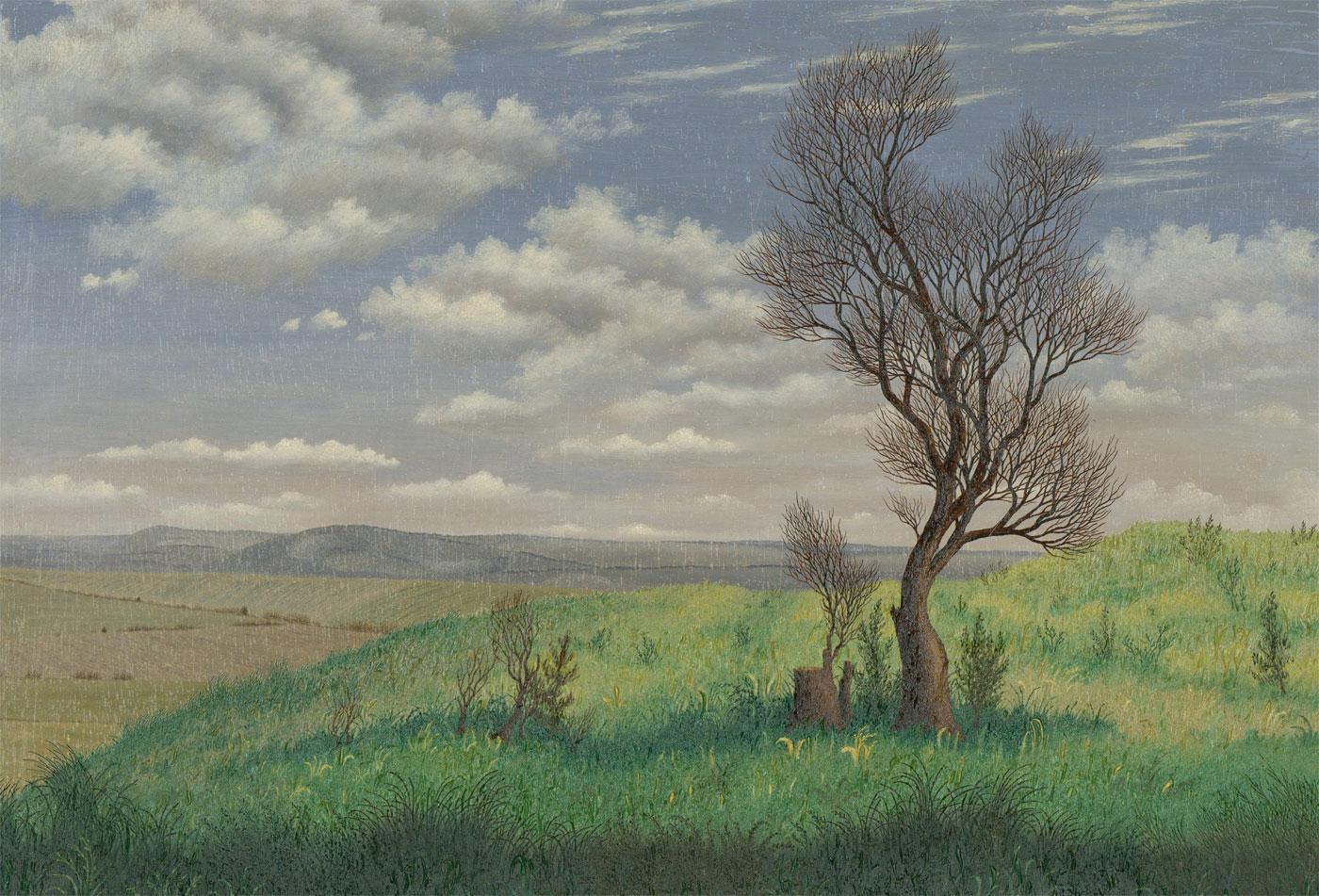 Ronald A. Broad - 1984 Oil, Cissbury Ring, Near Worthing, Sussex 3