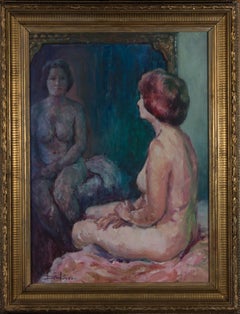 Ronald Dickinson (1916-1985) - Signed & Framed Mid 19th Century Oil, The Mirror