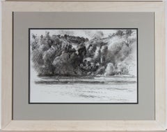 Mary Beresford-Williams (b.1931) - Charcoal Drawing, Across The River Dart