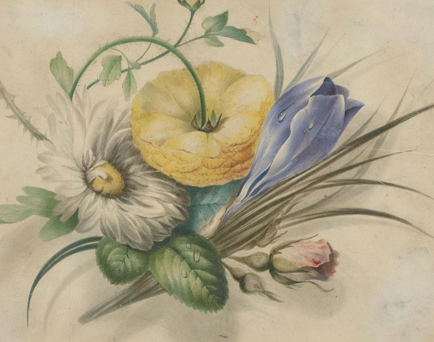Follower of James Holland (1799â€“1870) - 19th Century Watercolour, Flowers - Art by Attrib. James Holland