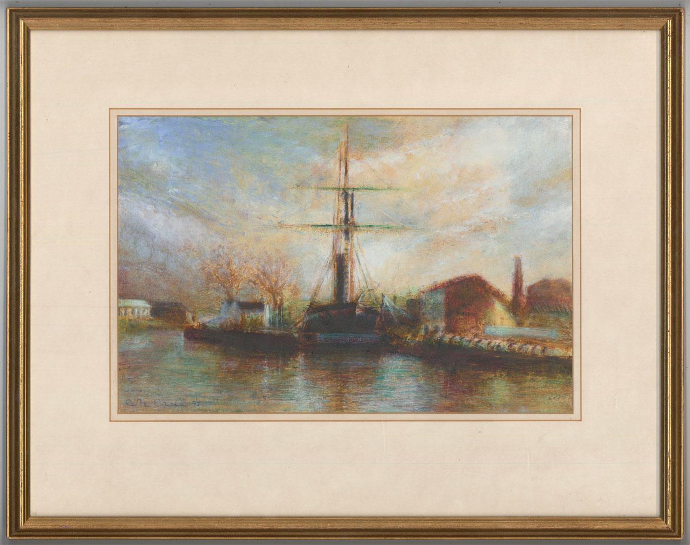 C. Vincent - Signed 1995 Gouache, S.S. Great Britain in Bristol Harbour