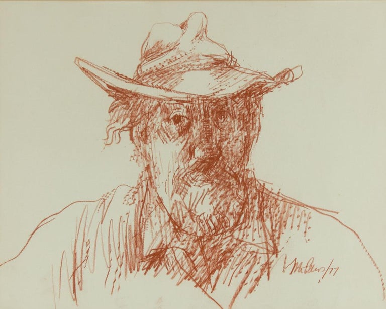 Peter Collins ARCA - 1977 Pastel, Self Portrait of the Artist For Sale 1