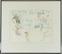 Peter Collins ARCA - Signed and Framed 1978 Pastel, Nude in Studio