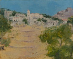 Arthur E. Hance - Framed Contemporary Oil, Deserted Village, Tinos, Greece
