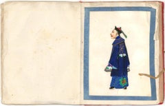 Late 19th Century Gouache - Album of Twelve Chinese Figures on Pith Paper