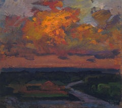 Pink evening, Painting, Oil on Canvas