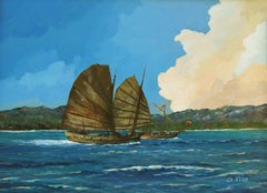 2124 Sampan, Peinture, Huile sur Autre