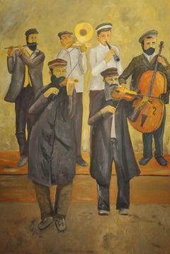 Klezmer musicians, Painting, Oil on Canvas
