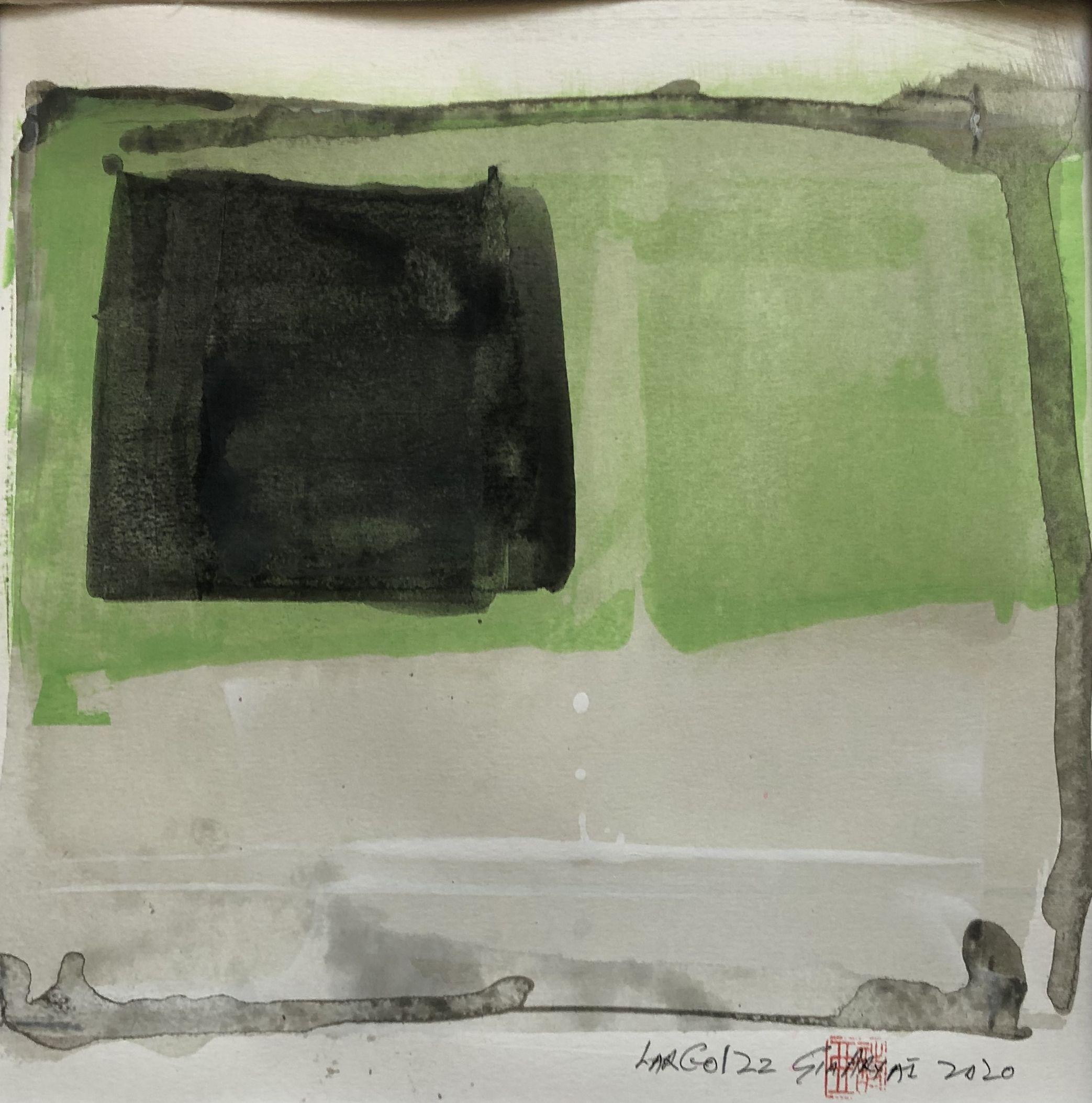 Abstract Painting di Sia Aryai - LARGO 122 PRONTO DA APPENDERE PITTURA ASSTRATTA, Pittura, Acrilico su carta