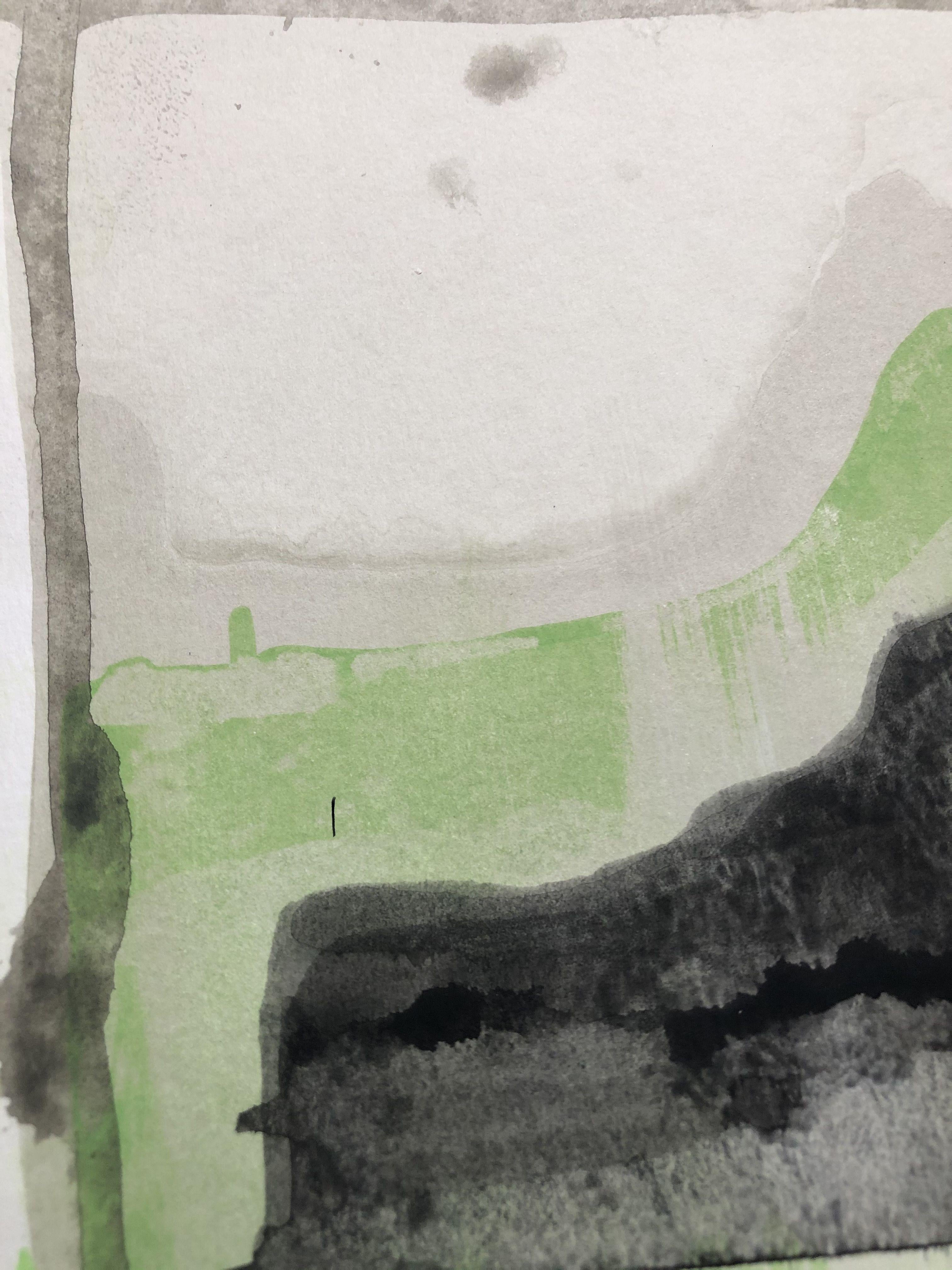 Quadro astratto pronto da appendere Largo 124, Pittura, Acrilico su carta - Abstract Painting Grigio di Sia Aryai