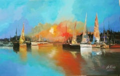 4499 Unforgetable sunset, Painting, Oil on Canvas