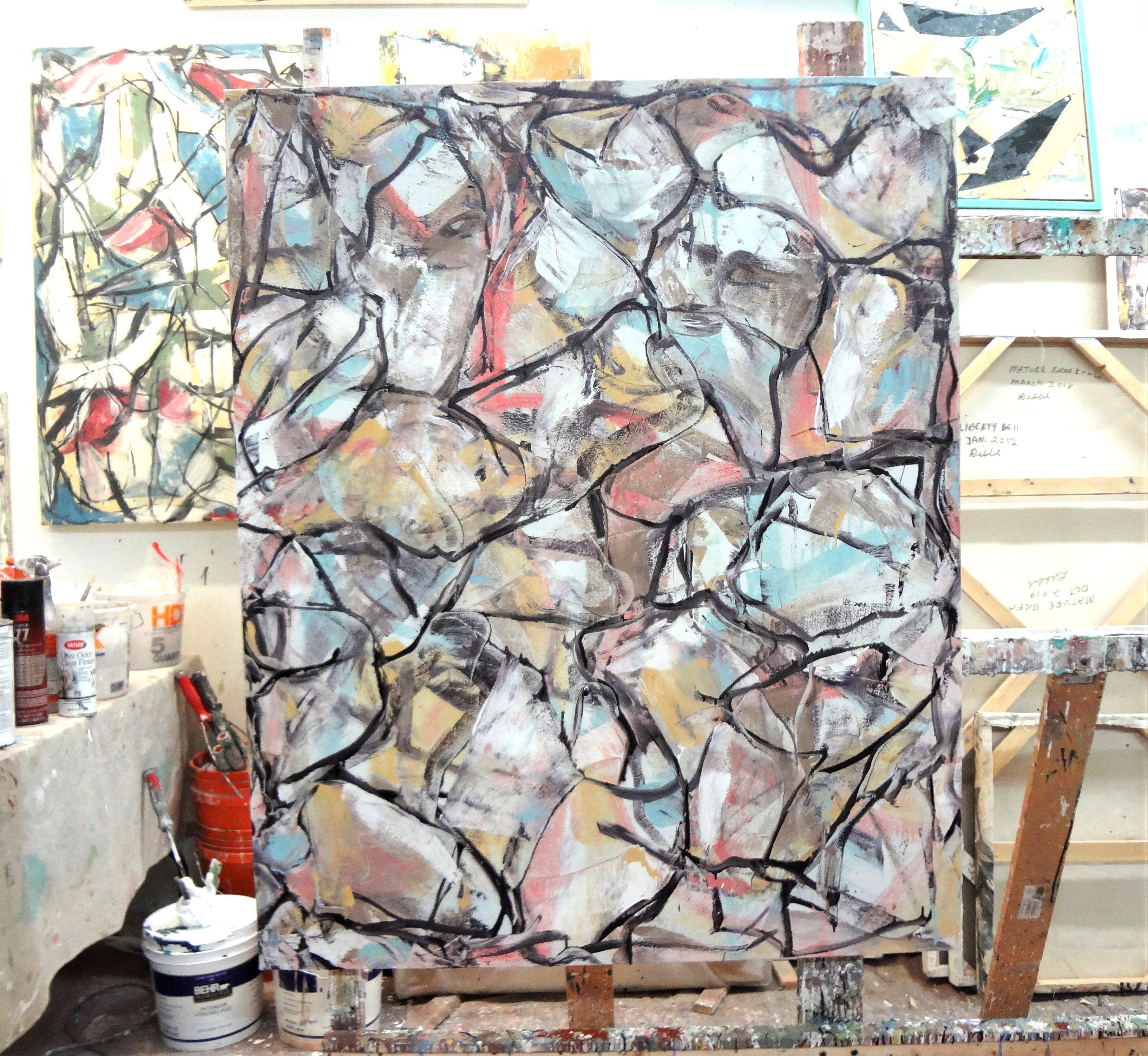 Catena di strada, Pittura, Olio su tela - Painting di Matthew Dibble