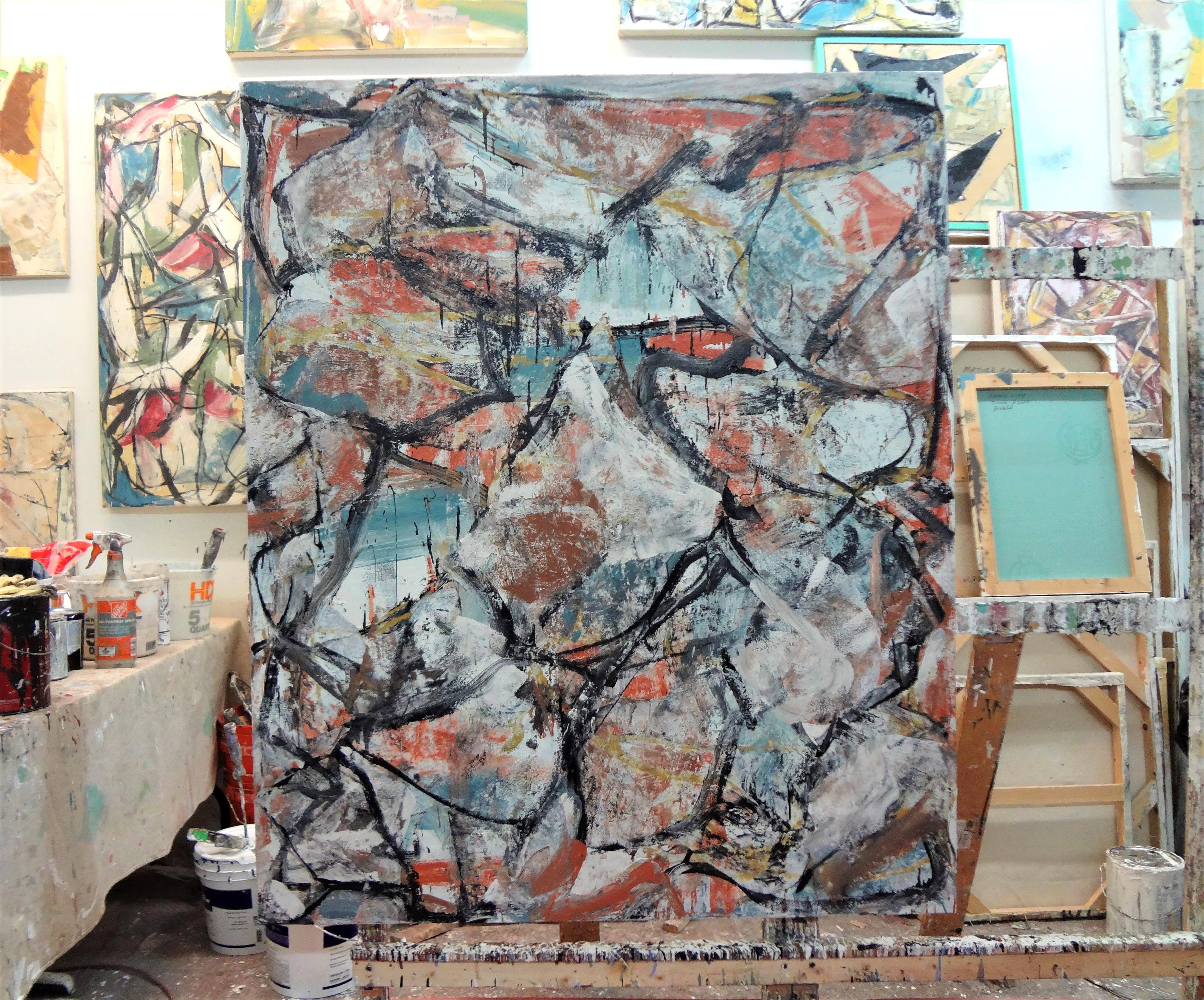 Evitare le collisioni, Pittura, Olio su tela - Painting di Matthew Dibble