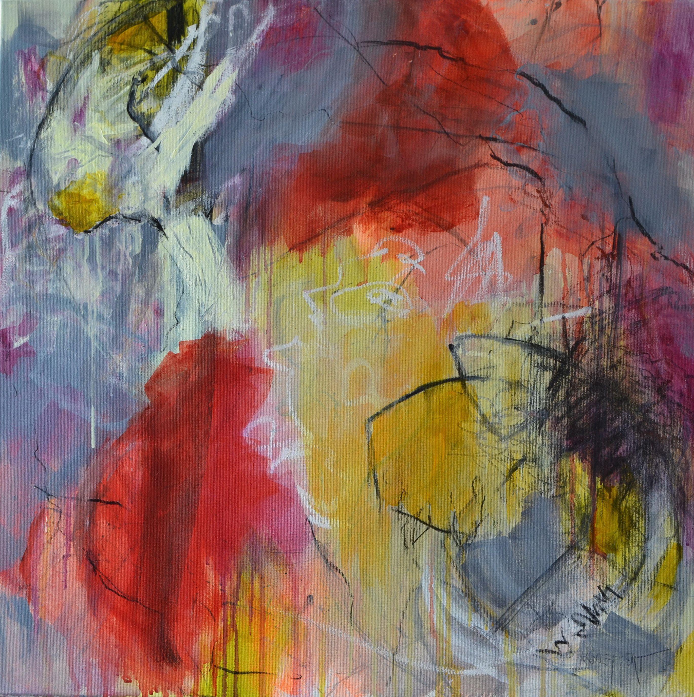 Karin Goeppert Abstract Painting - Something from Nothing, Painting, Acrylic on Canvas