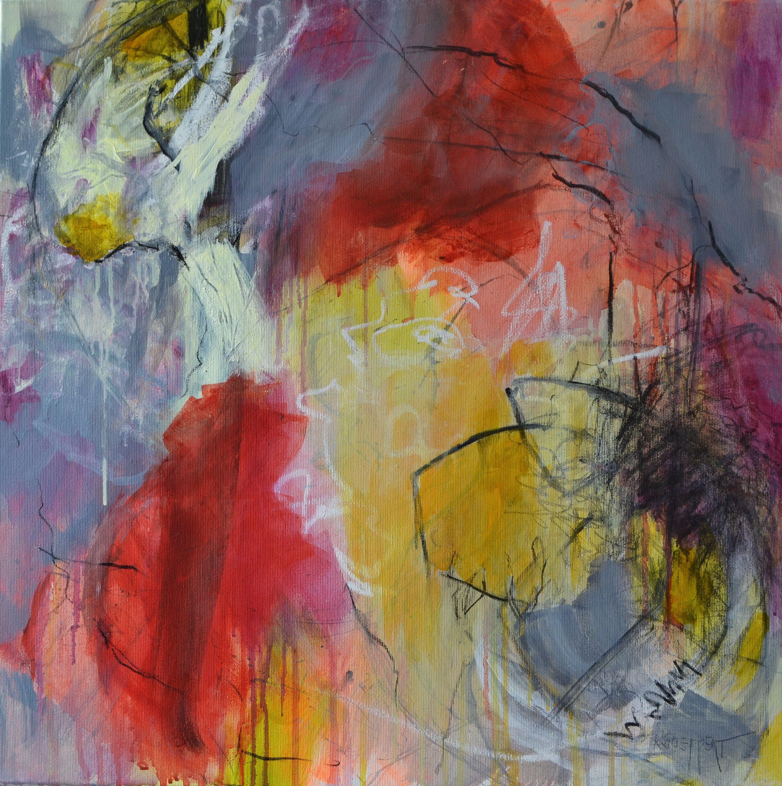 Abstract Painting di Karin Goeppert - Qualcosa dal nulla, Pittura, Acrilico su tela