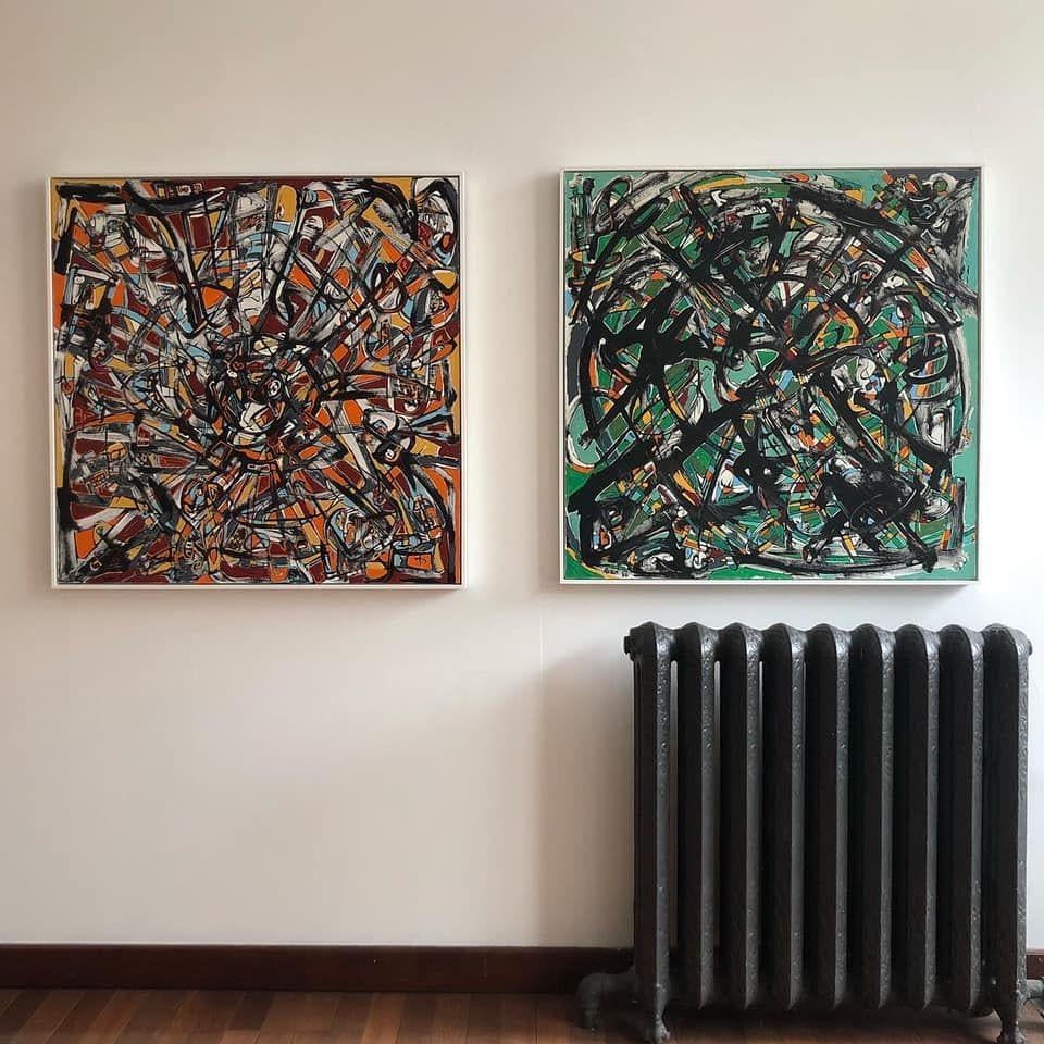 MANDALA #1 (ARANCIONE), Pittura, Acrilico su Tela - Painting di Jeff Rosen