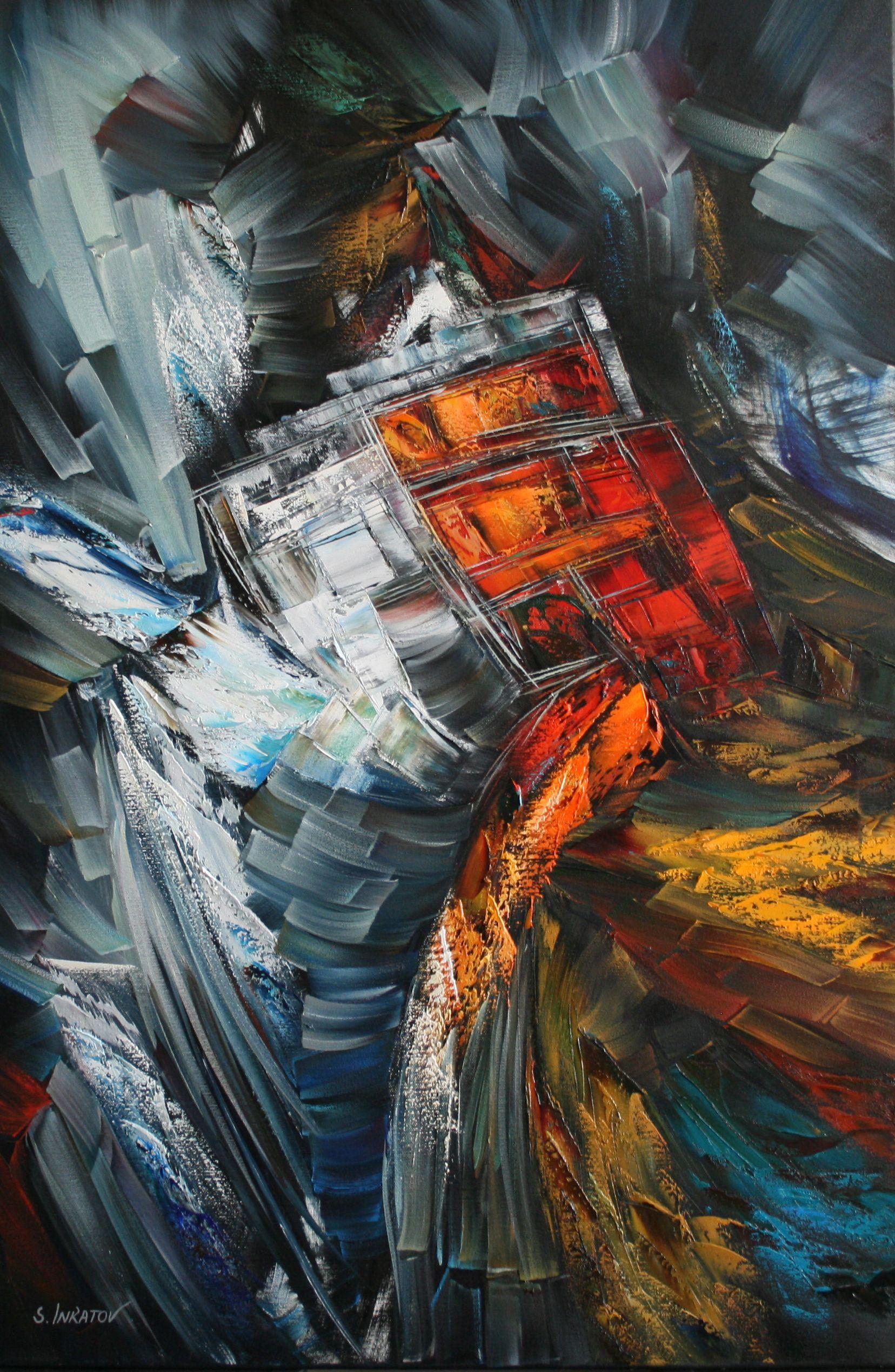 Sergei  Inkatov Abstract Painting - Dreams about Japan 2, Painting, Oil on Canvas
