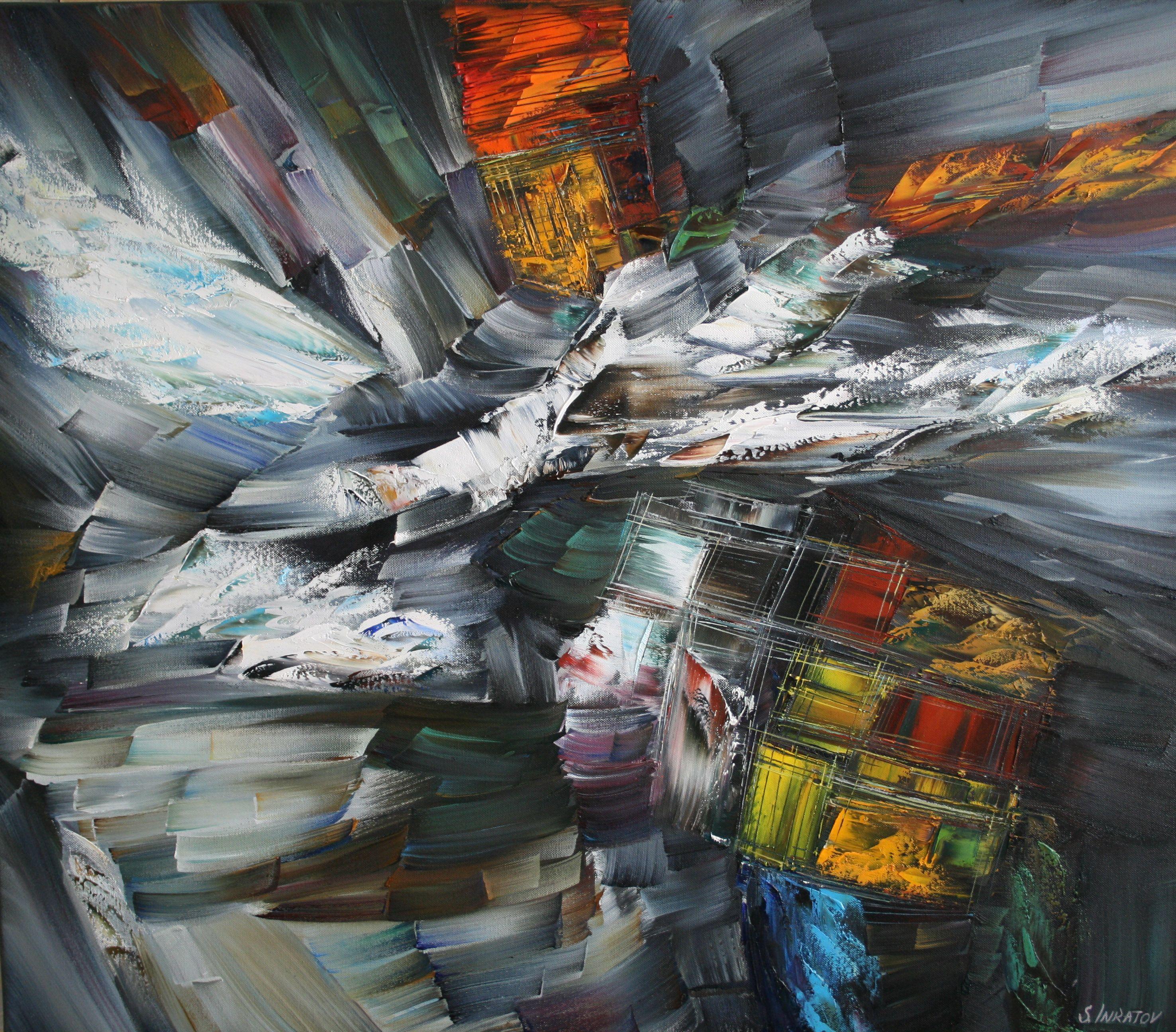 Abstract Painting di Sergei  Inkatov - Sogni d'oceano, Pittura, Olio su tela