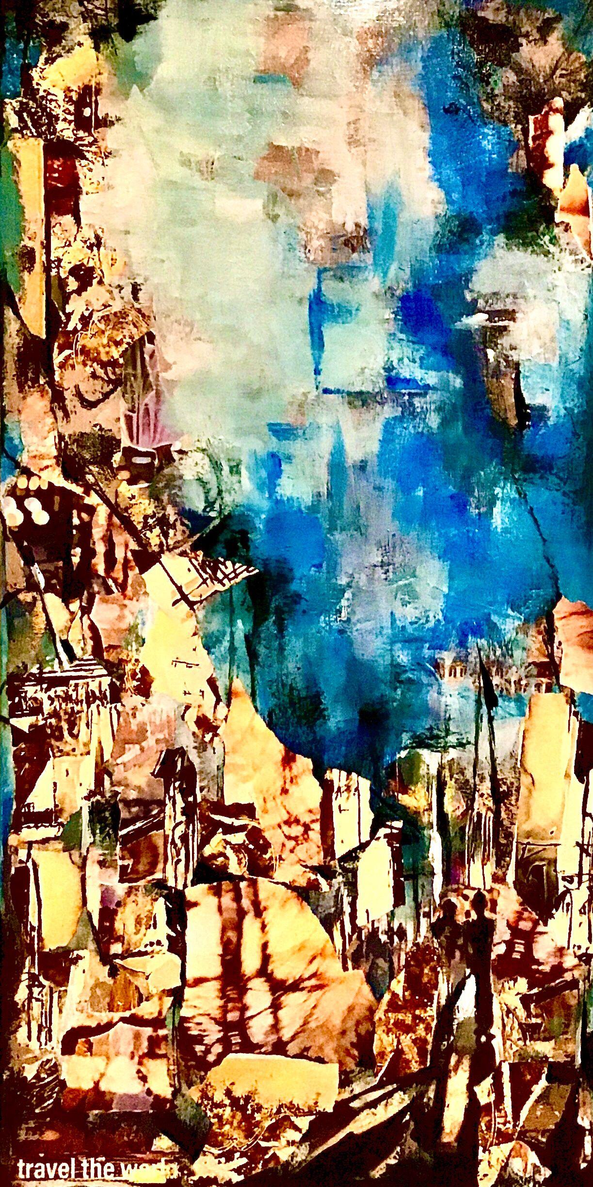 Travel The World, Mixed Media on Canvas - Mixed Media Art by Laverne Chisan