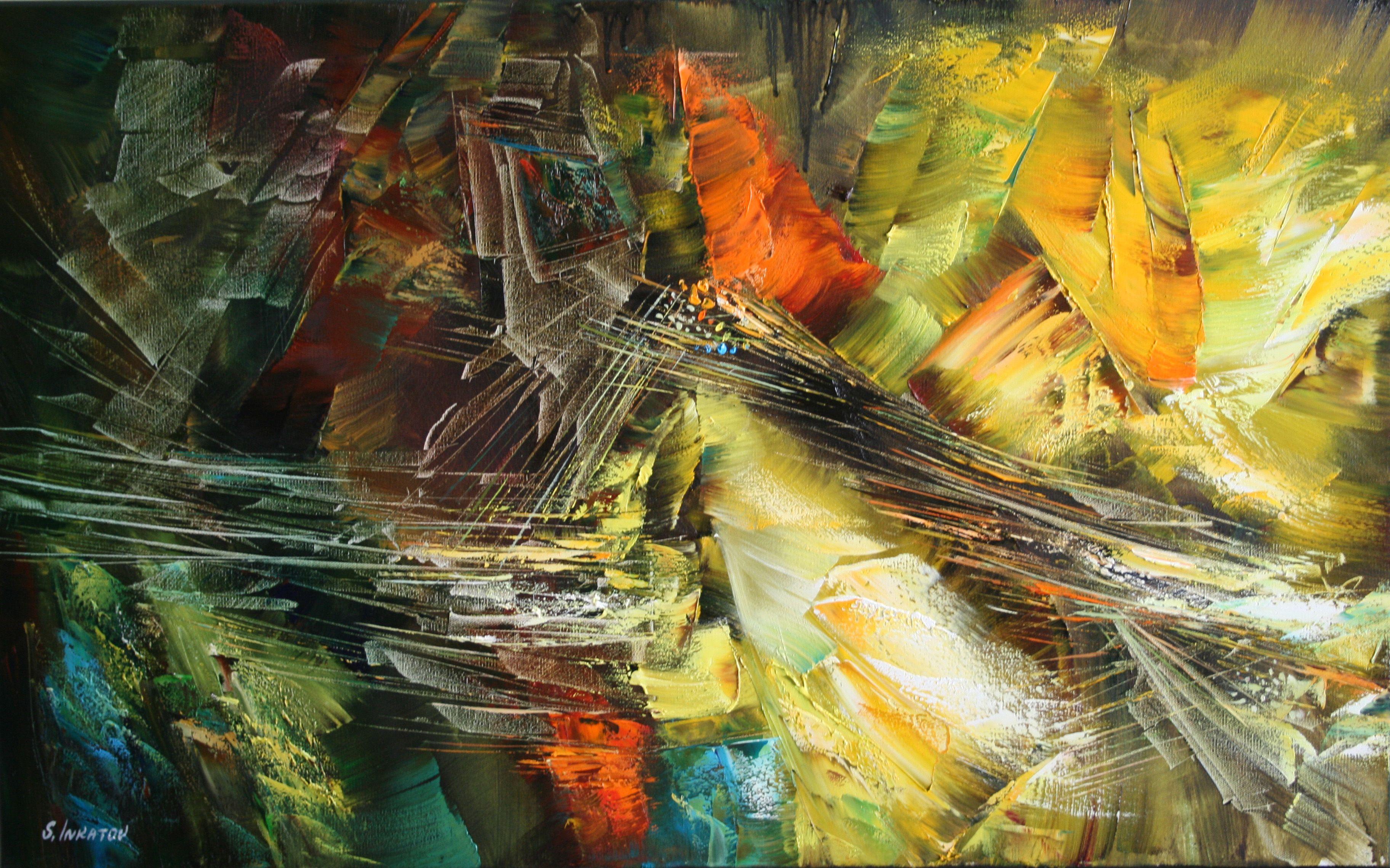 Golden Blossom, Painting, Oil on Canvas