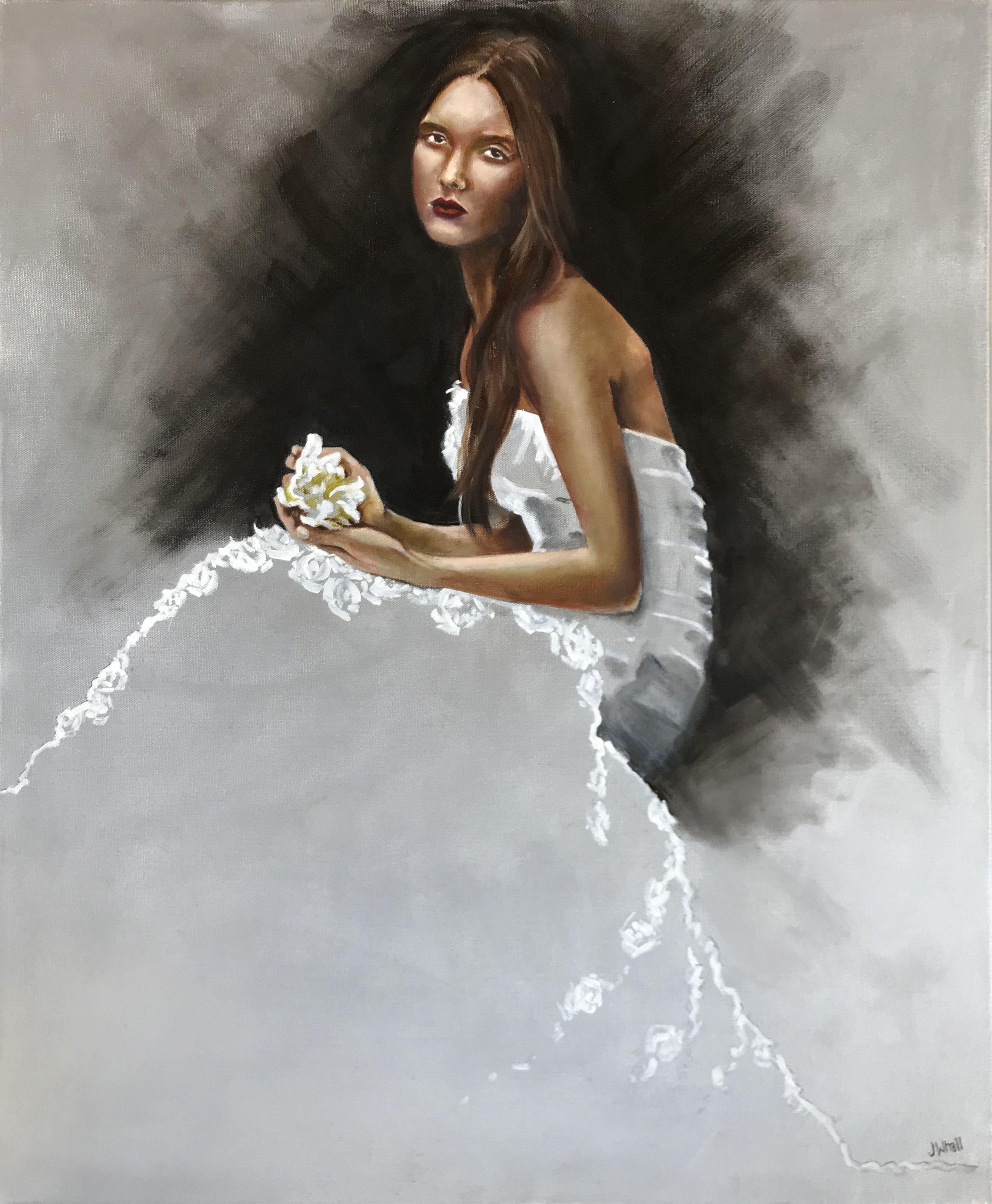 Rosa, Pittura, Olio su tela - Painting di Jackie Whall