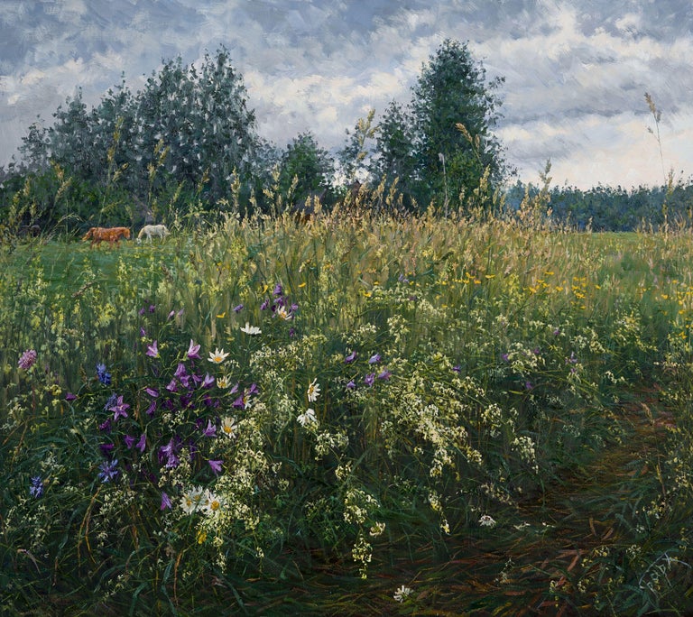 Elena Barkhatkova Wildflowers Painting Oil On Canvas For Sale At 1stdibs