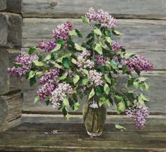 Still Life with Lilac, Painting, Oil on Canvas