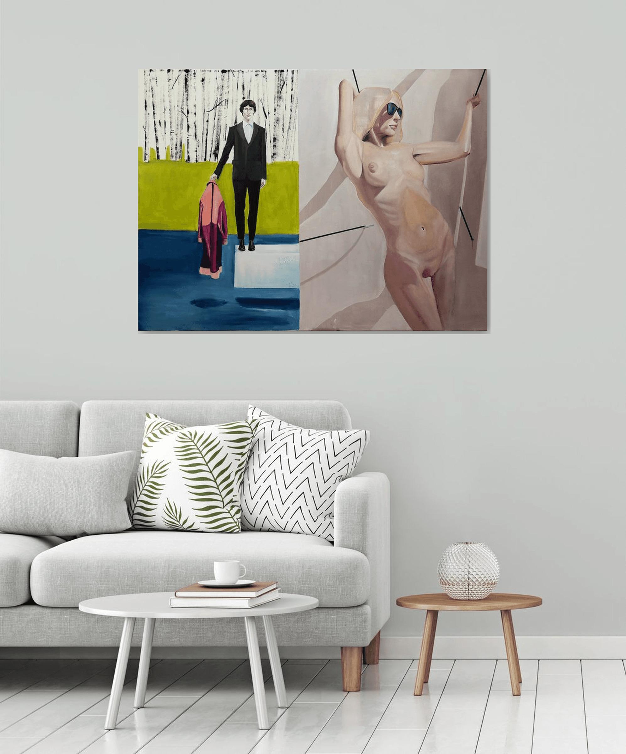 Cappotto, Pittura, Olio su tela - Painting Pop Art di Janos Kujbus