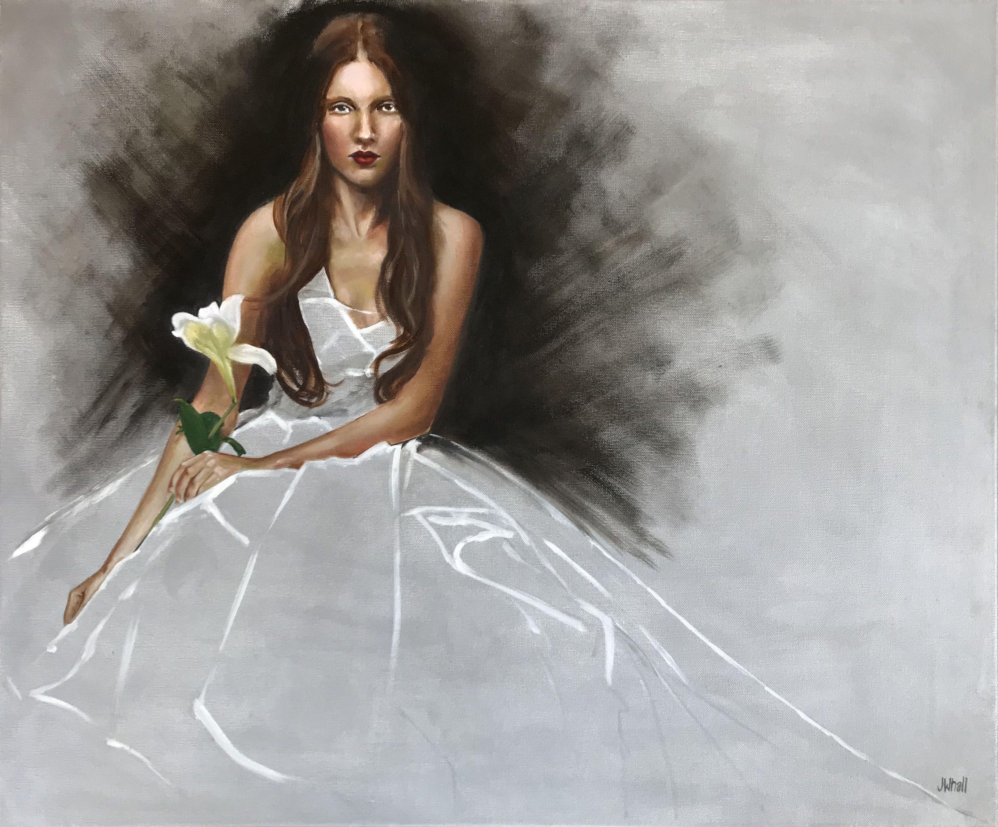Lily, Peinture, Huile sur Toile - Painting de Jackie Whall