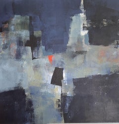 Night in the City, Painting, Acrylic on Wood Panel