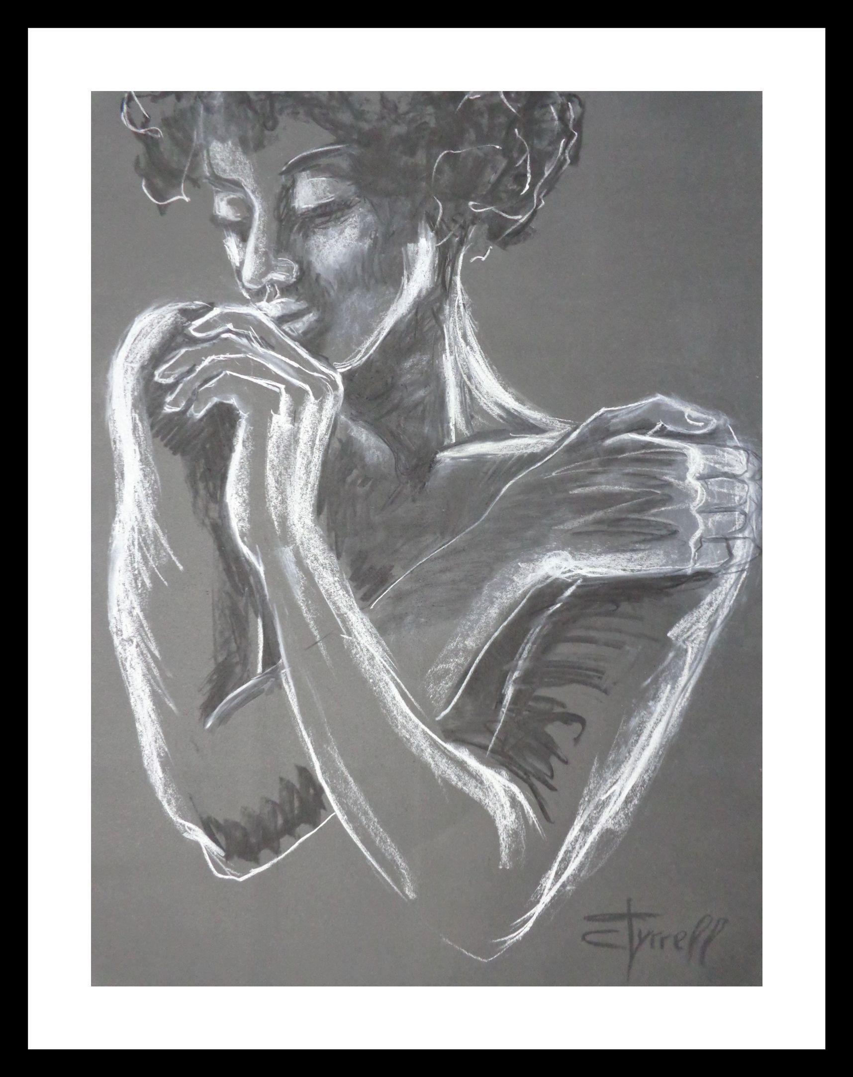 Sweet Memories - Portrait Of A Woman, Drawing, Pastels on Paper - Contemporary Art by Carmen  Tyrrell