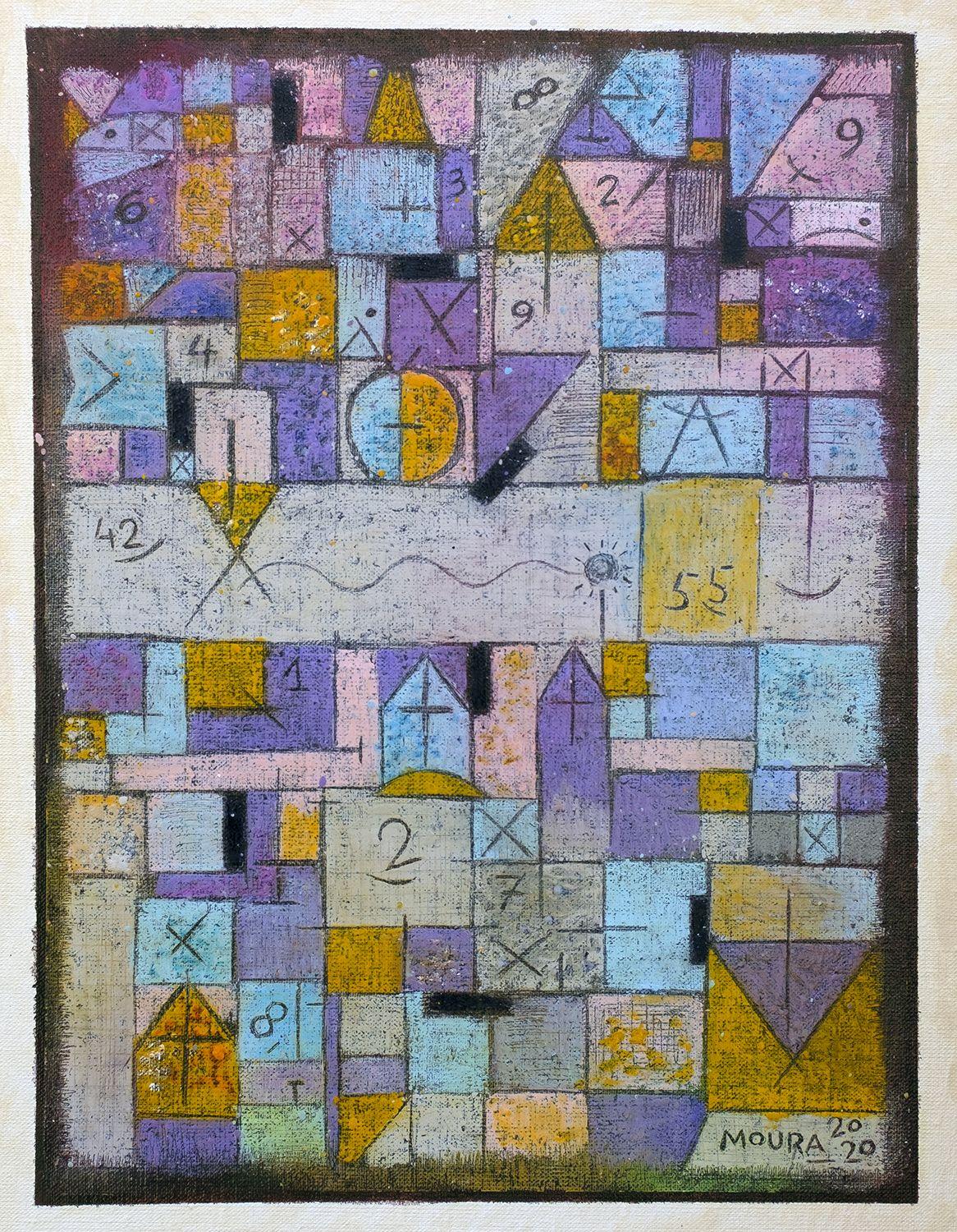 Composizione, Pittura, Pastelli su tela - Painting di Miguel Machado Moura