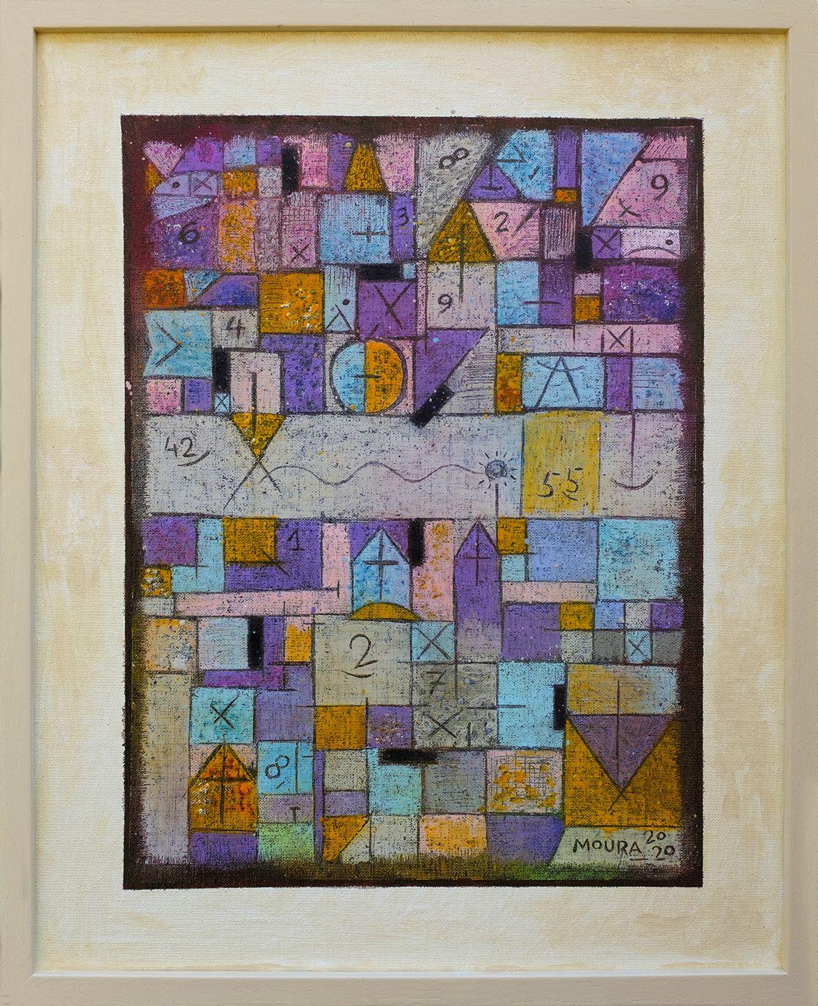 Composizione, Pittura, Pastelli su tela - Painting Moderno di Miguel Machado Moura