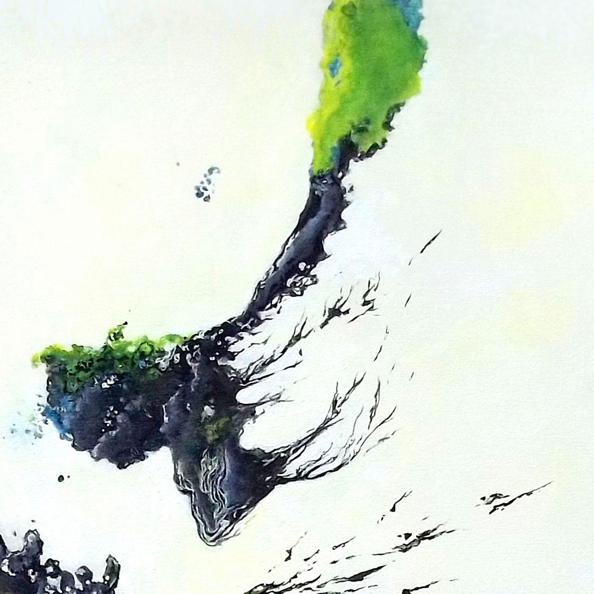 Il fiore della speranza e della rottura, Pittura, Olio su tela - Painting di Theophile DELAINE