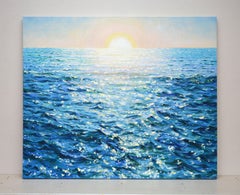Sunrise over the ocean, Painting, Oil on Canvas