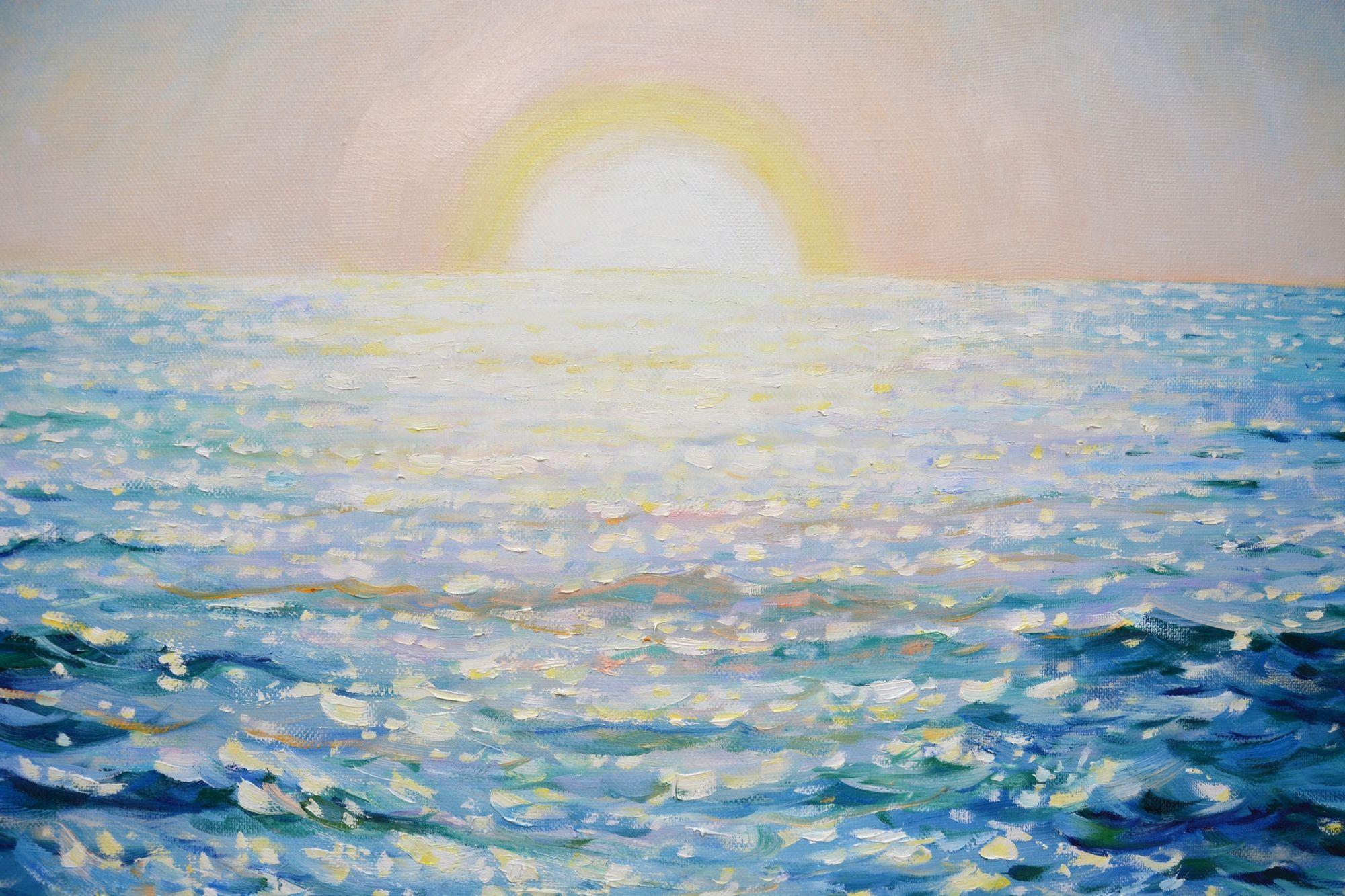 Sunrise over the ocean, Painting, Oil on Canvas 2