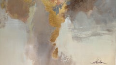 Neutral and Gold Abstract, Painting, Acrylic on Canvas